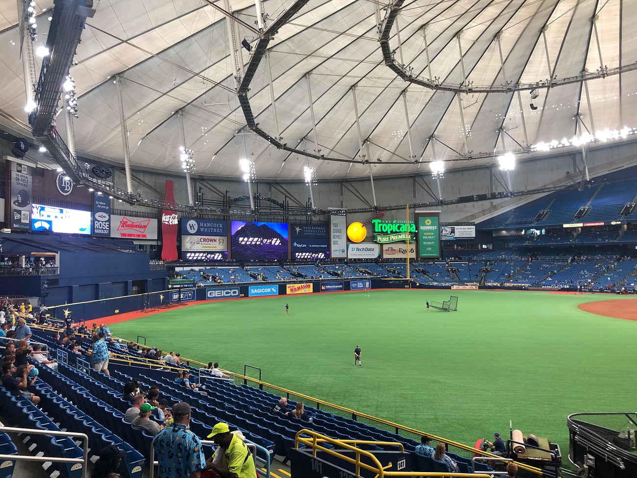 Outfield View from Left Field at Tropicana Field
