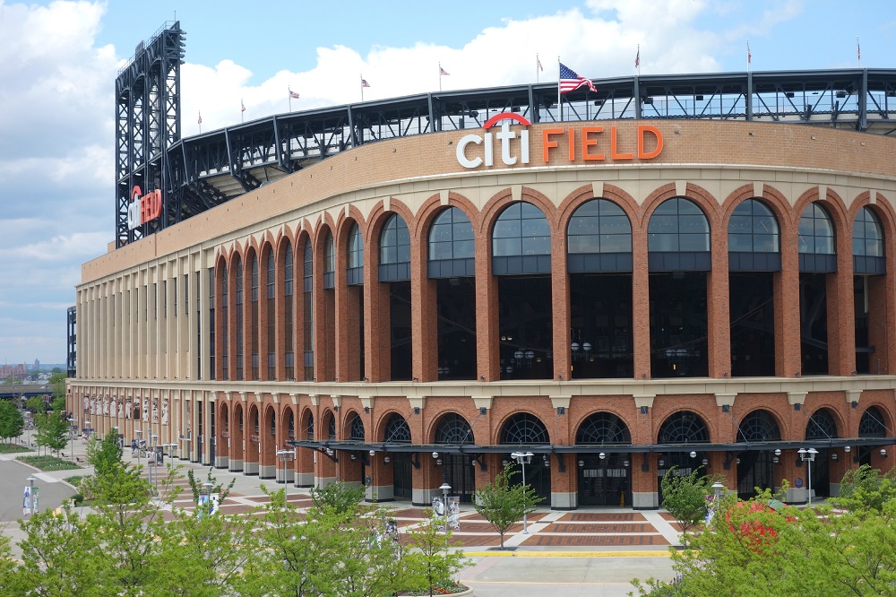 Outside Citi Field of the New York Mets