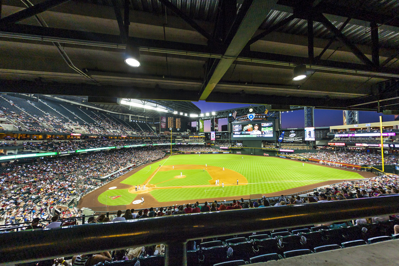 What is the Average Seating Attendance at Chase Field for a Baseball Game
